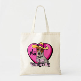 Bolsa Tote Jack Russell Terrier Dia de os namorados