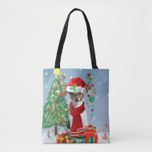 Bolsa Tote Jack Russell Terrier Dog em presentes de Natal na 