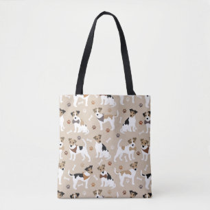Bolsa Tote Jack Russell Terrier Paws e Bones Toalha
