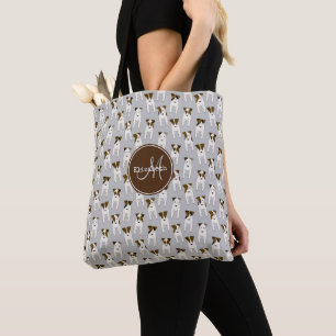 Bolsa Tote Jack Russell Terriers padrão lt cinzas ou QUALQUER