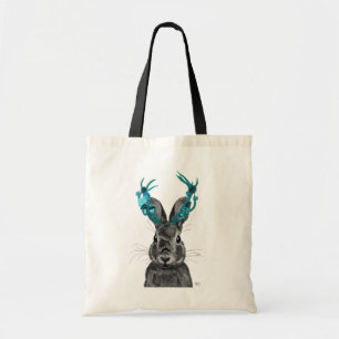 Bolsa Tote Jackalope com Turquoise Antlers
