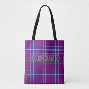 Bolsa Tote Jackson Tartan com o Sobrenome