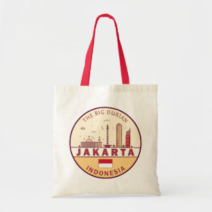 Bolsa Tote Jakarta Indonesia Skyline Emblem