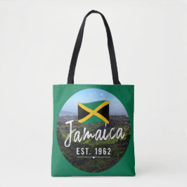 Bolsa Tote "Jamaica Est. Montanhas Azuis De 1962" Com Bandeir