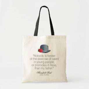 Bolsa Tote Jane Austen - Meu Pai - Chapéu Vintage