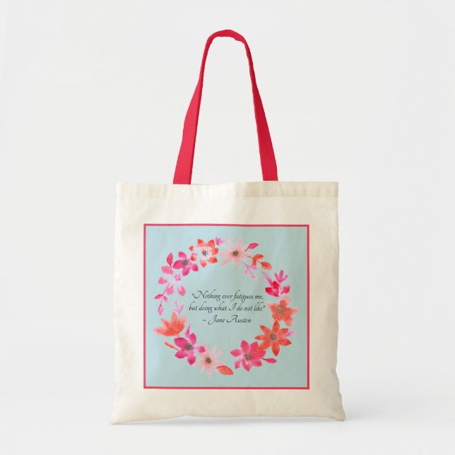 Bolsa Tote Jane Austen Self-Care Quote – Mansfield Park  (Frente)