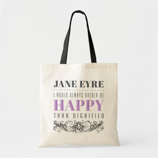 Bolsa Tote Jane Eyre Citação - Eu Sempre Preferencialmente Fe (Frente)