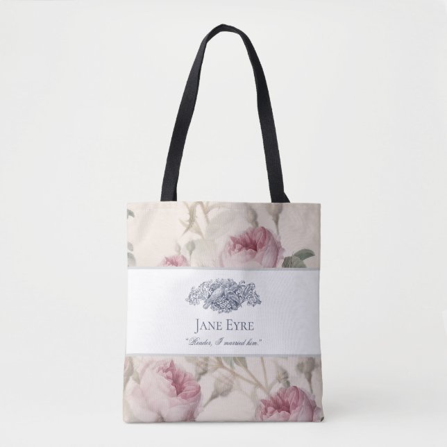 Bolsa Tote Jane Eyre - Leitor Que Eu Casei Com Ele - Doves Fl (Frente)