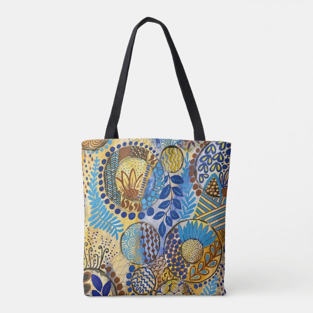 Bolsa Tote Janeiro Azul através do Espelho (Verso)
