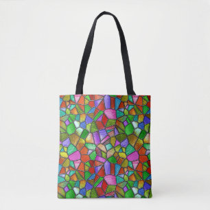 Bolsa Tote Janela Colorida de Vidro Pintado Abstrato