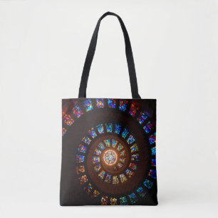 Bolsa Tote Janela espiral do vitral
