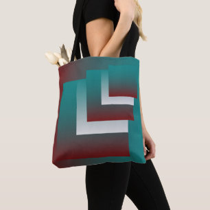 Bolsa Tote Janelas em branco teal burgundy
