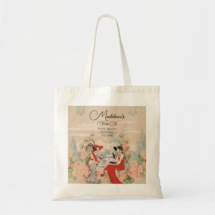 Bolsa Tote Jantar de Noiva Jardim Floral Vintage Hora do Chá