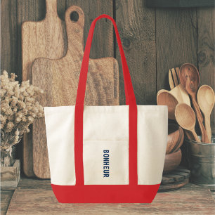 Bolsa Tote Janto Strike Vermelho e Bonheur Azul Francês