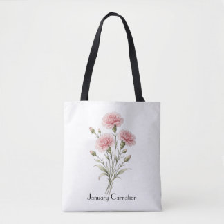 Bolsa Tote January Carnation Flowers 
