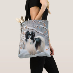 Bolsa Tote Japanese Chin Deixe Nevar Natal