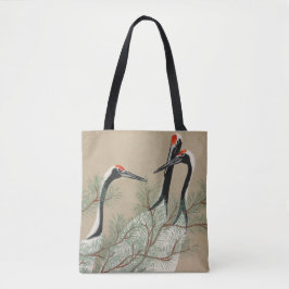 Bolsa Tote Japanese woodblock-print Cranes - Kamisaka Sekka
