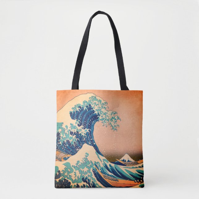 Bolsa Tote Japão - Arte Japonesa (Onda de Excelente em Kanaga (Frente)