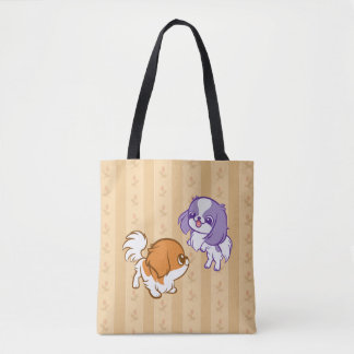 Bolsa Tote Japonês Frolicking Chin dos filhotes de cachorro