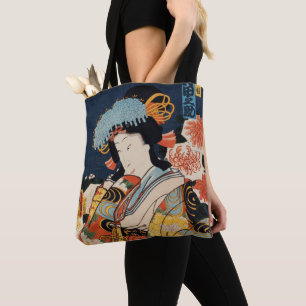 Bolsa Tote Japonês Geisha Vintage Art Asian Orient Colorent