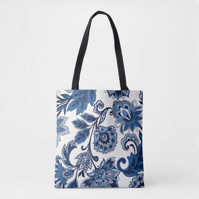 Bolsa Tote Jardim Azul Real (Frente)