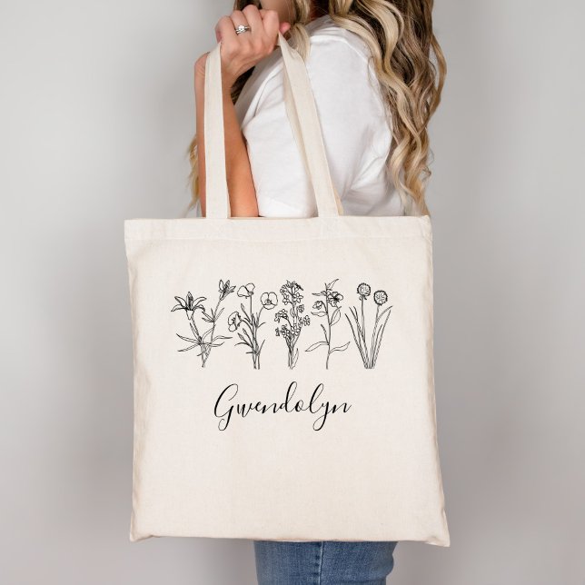 Bolsa Tote Jardim Botânico Boho Floral de Flores Silvestres C (Criador carregado)