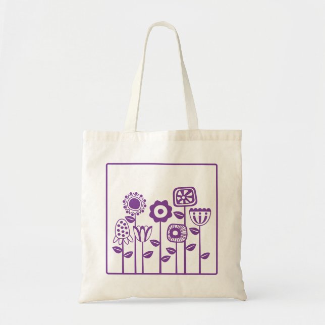 Bolsa Tote Jardim da Flor Roxo (Frente)