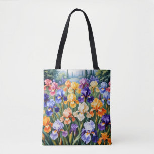 Bolsa Tote Jardim da íris colorido