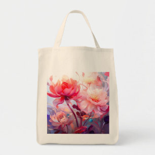 Bolsa Tote Jardim de Água-forte de Peônia da Primavera