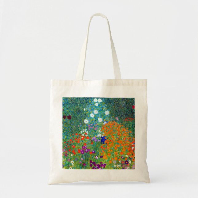 Bolsa Tote Jardim de Algodão Gustav Klimt (Frente)