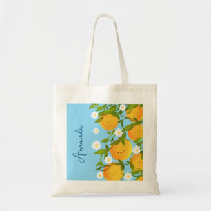 Bolsa Tote Jardim de Árvores de Laranjas de Verão