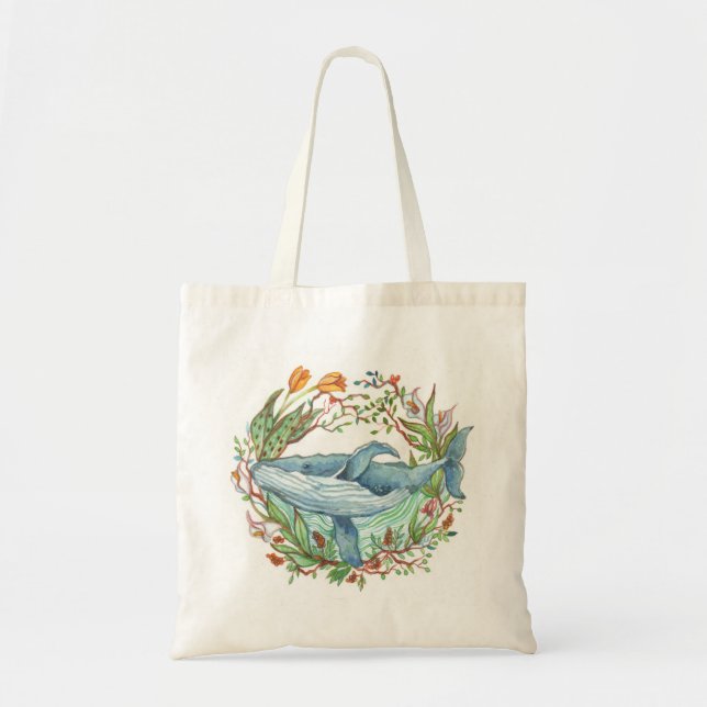 Bolsa Tote Jardim de baleia (Frente)