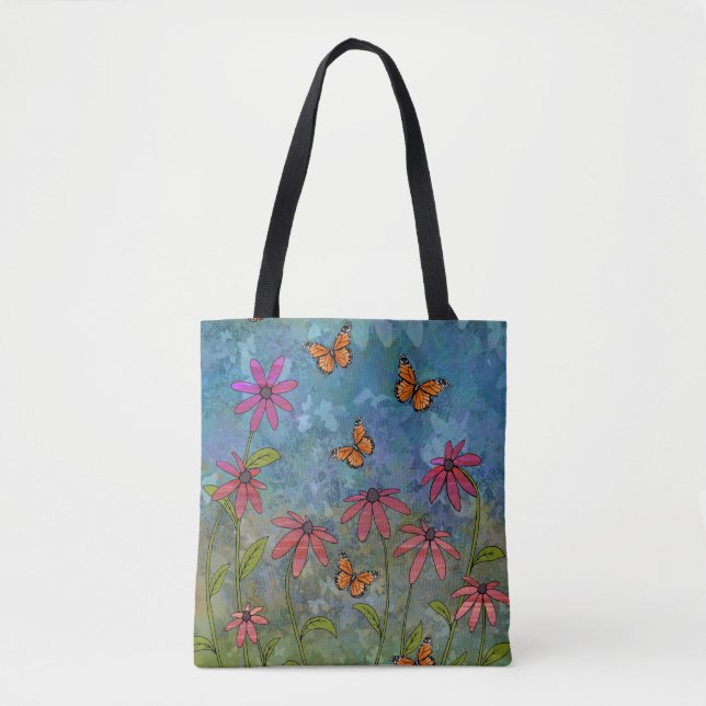 Bolsa Tote jardim de borboletas (Frente)