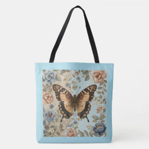 Bolsa Tote Jardim de Borboletas e Flores, Encantador, Clássic