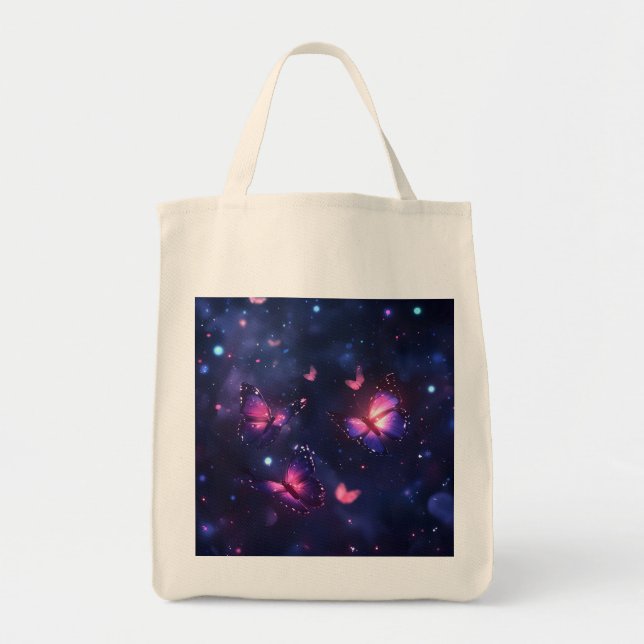 Bolsa Tote Jardim de Borboletas Noturnas Celestiais (Frente)