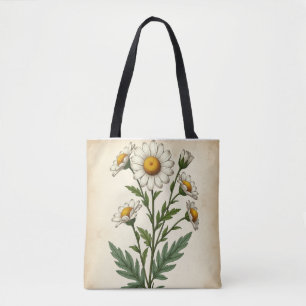 Bolsa Tote Jardim de Camomila Vintage – AOP Botânica Antiga
