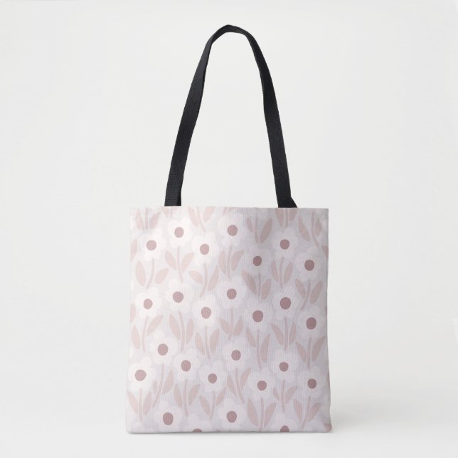 Bolsa Tote Jardim de Chalkflower Rosa Romântico Suave (Frente)