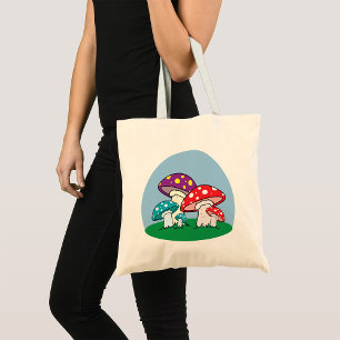 Bolsa Tote Jardim de Cogumelos Vibrantes
