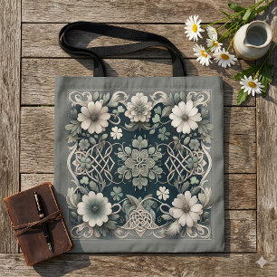 Bolsa Tote Jardim de Entrelaçamento de Trevo Sussurrado