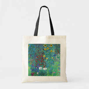 Bolsa Tote Jardim de fazenda com girassóis, Gustav Klimt