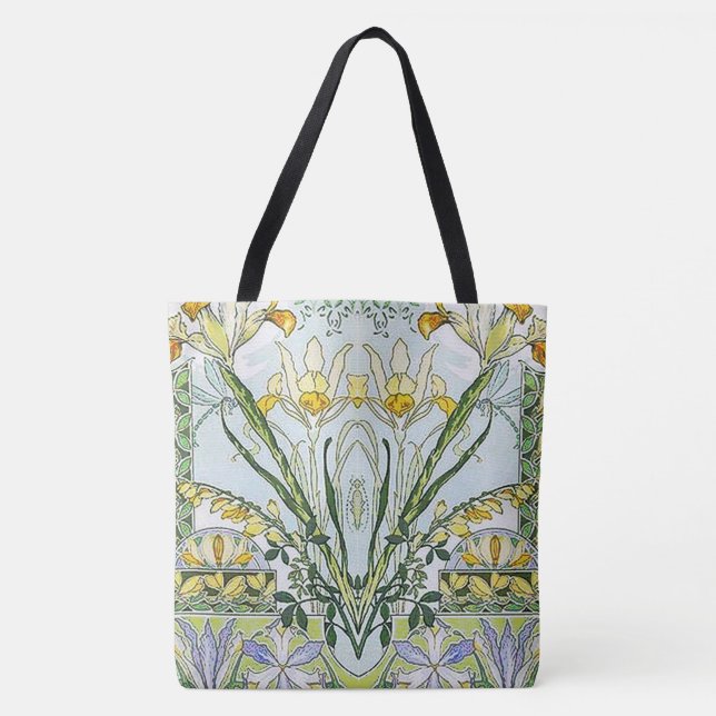 Bolsa Tote Jardim de Flor Art Nouveau (Frente)