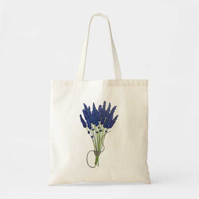 Bolsa Tote Jardim de Flor Roxo do Coelho de Lavanda Lavandula (Frente)