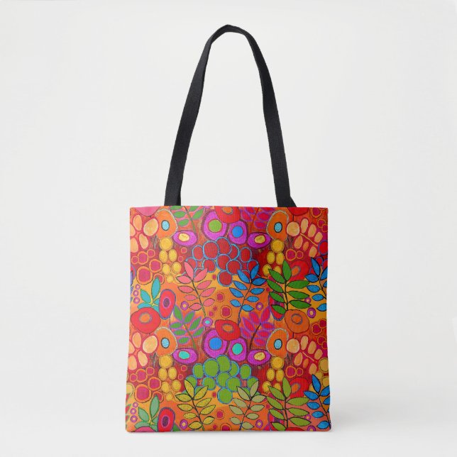 Bolsa Tote Jardim de Flores de Verão do Sudoeste (Frente)