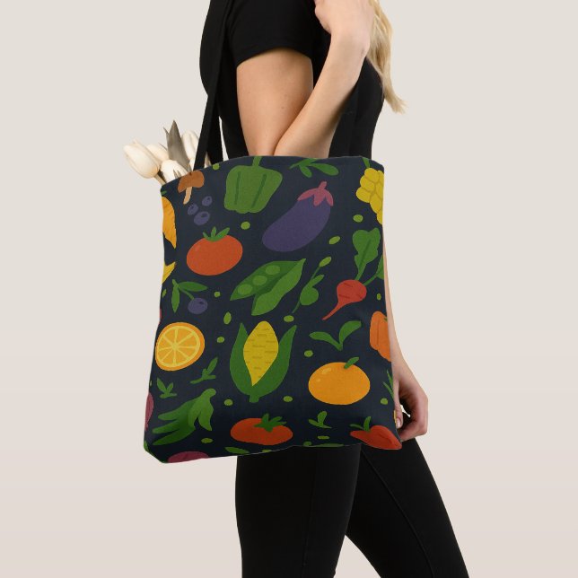 Bolsa Tote Jardim de Frutas e Legumes (Close Up)