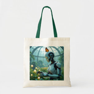 Bolsa Tote Jardim de Robô Feminino Fofo de Fantasia
