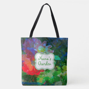 Bolsa Tote Jardim de Rosa Abstrato Personalizado