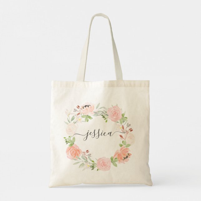 Bolsa Tote Jardim de Rosas Coradas (Verso)