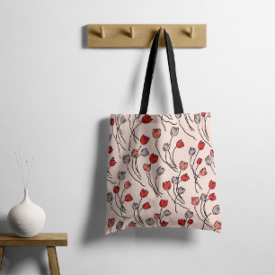 Bolsa Tote Jardim De Tulipas Em Pinks