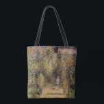 Bolsa Tote Jardim do Artista em Vetheuil por Claude Monet<br><div class="desc">O Jardim Artístico de Vetheuil (1880), de Claude Monet, é uma pintura de natureza floral de estigmatismo vintage. Uma jovem é flanqueada por flores de girassol amarelas altas e florescentes durante a temporada de verão. Uma criança está em um caminho no jardim de Monet em Vetheuil (um subúrbio de Paris)....</div>