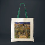 Bolsa Tote Jardim do Artista em Vetheuil por Claude Monet<br><div class="desc">O Jardim Artístico de Vetheuil (1880), de Claude Monet, é uma pintura de natureza floral de estigmatismo vintage. Uma jovem é flanqueada por flores de girassol amarelas altas e florescentes durante a temporada de verão. Uma criança está em um caminho no jardim de Monet em Vetheuil (um subúrbio de Paris)....</div>